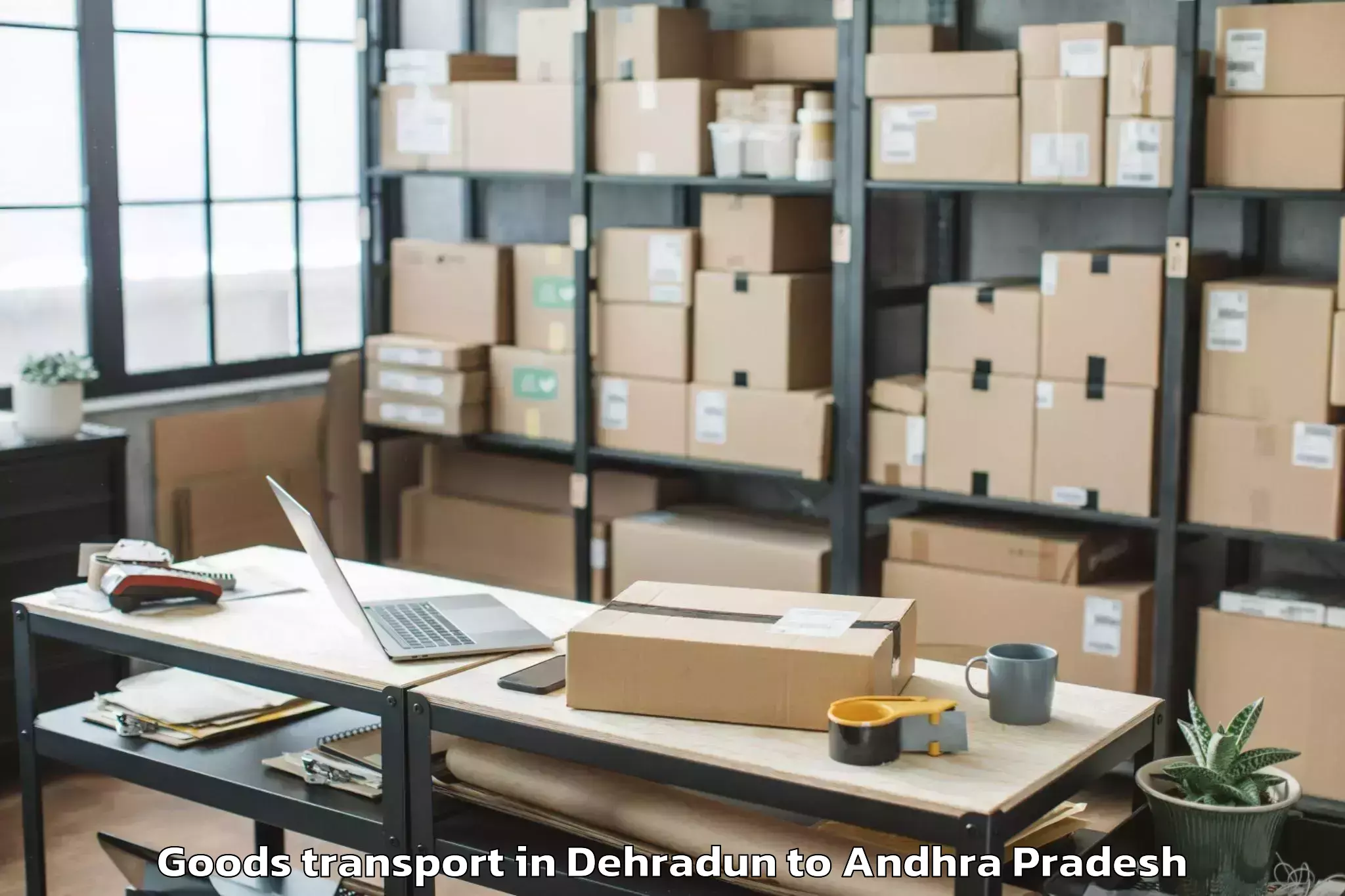 Book Dehradun to Abhilashi University Guntur Goods Transport